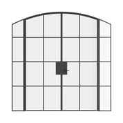 Air 5 double arch interior doors with side windows in solid steel factory style design