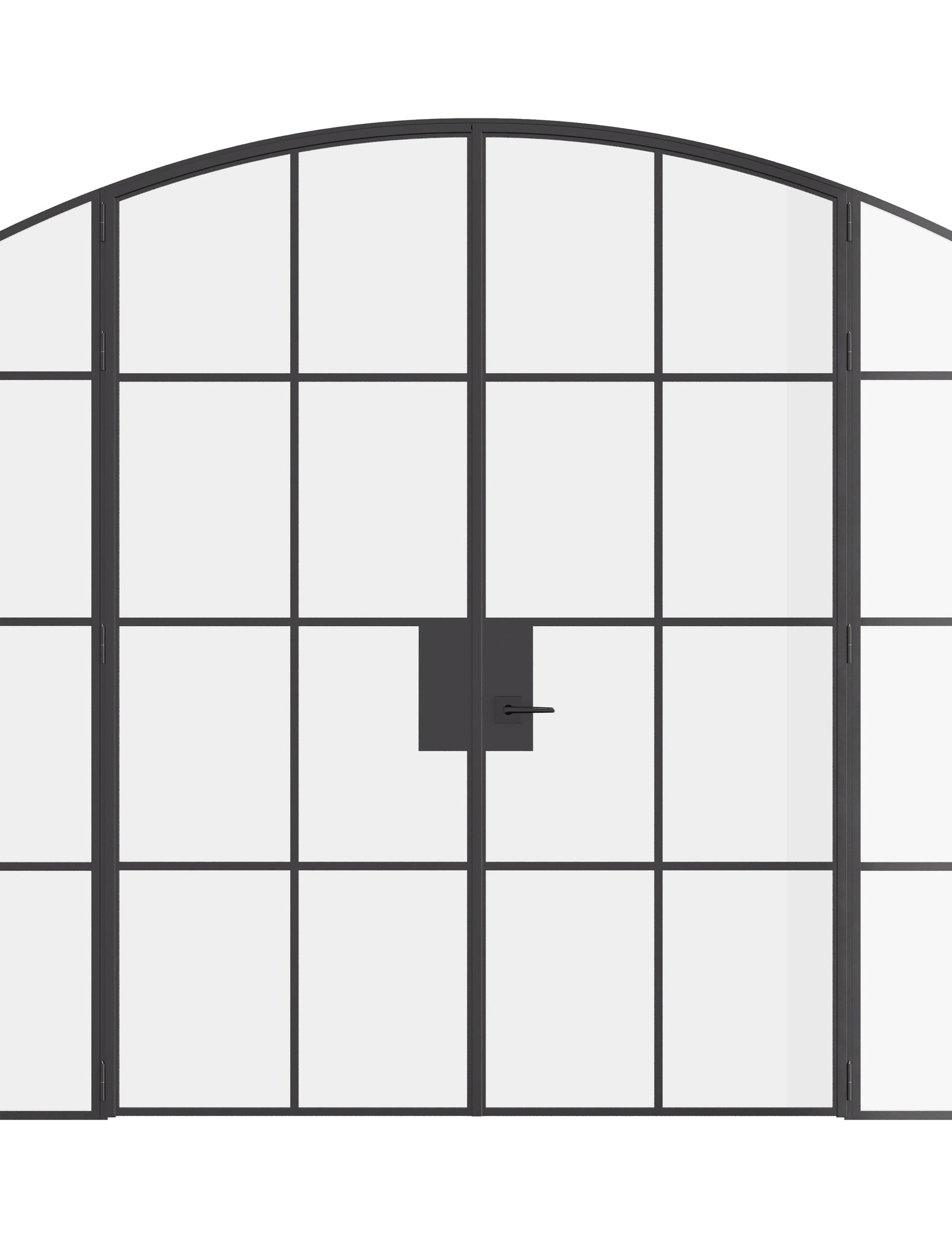Air 5 double arch interior doors with side windows in solid steel factory style design