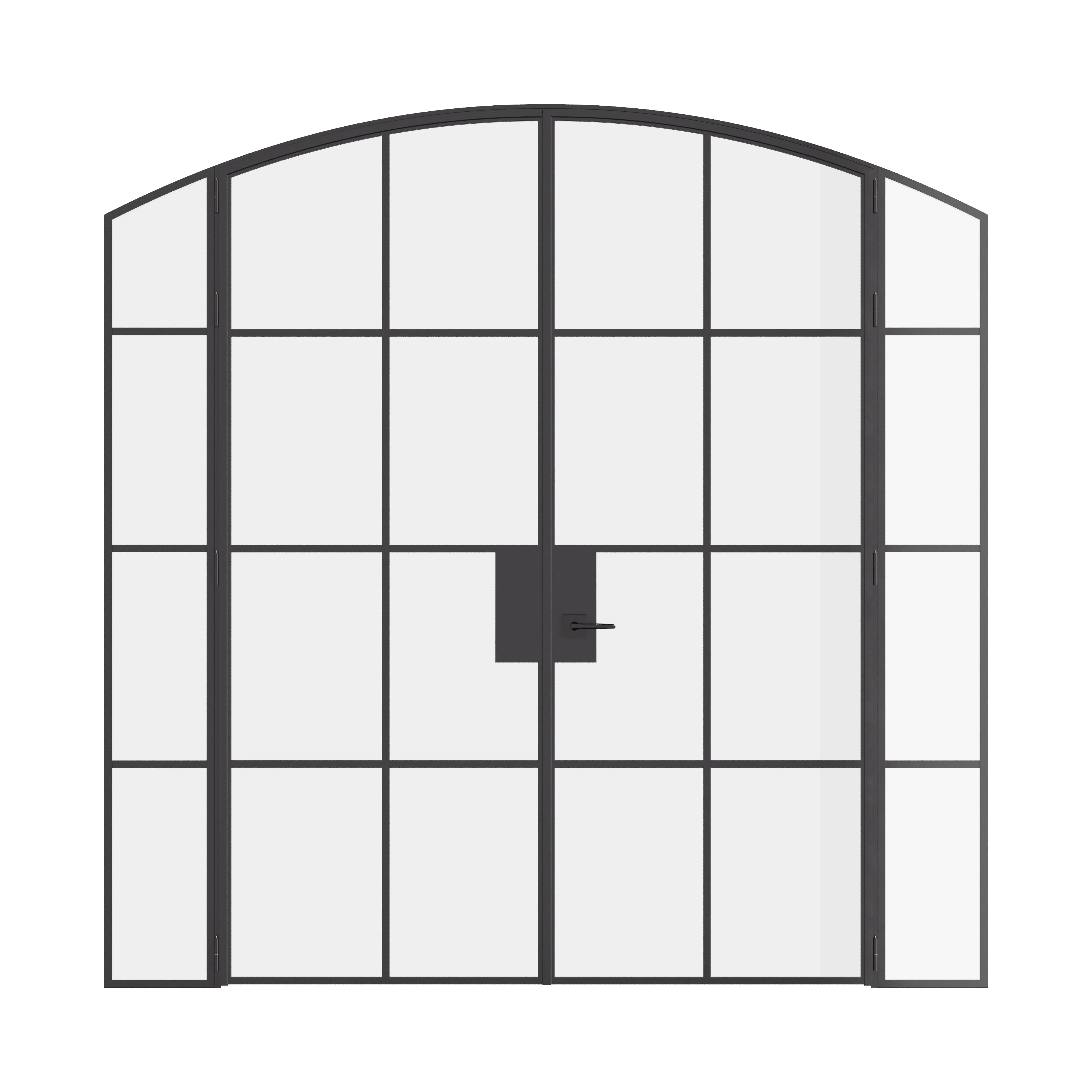 Air 5 double arch interior doors with side windows in solid steel factory style design