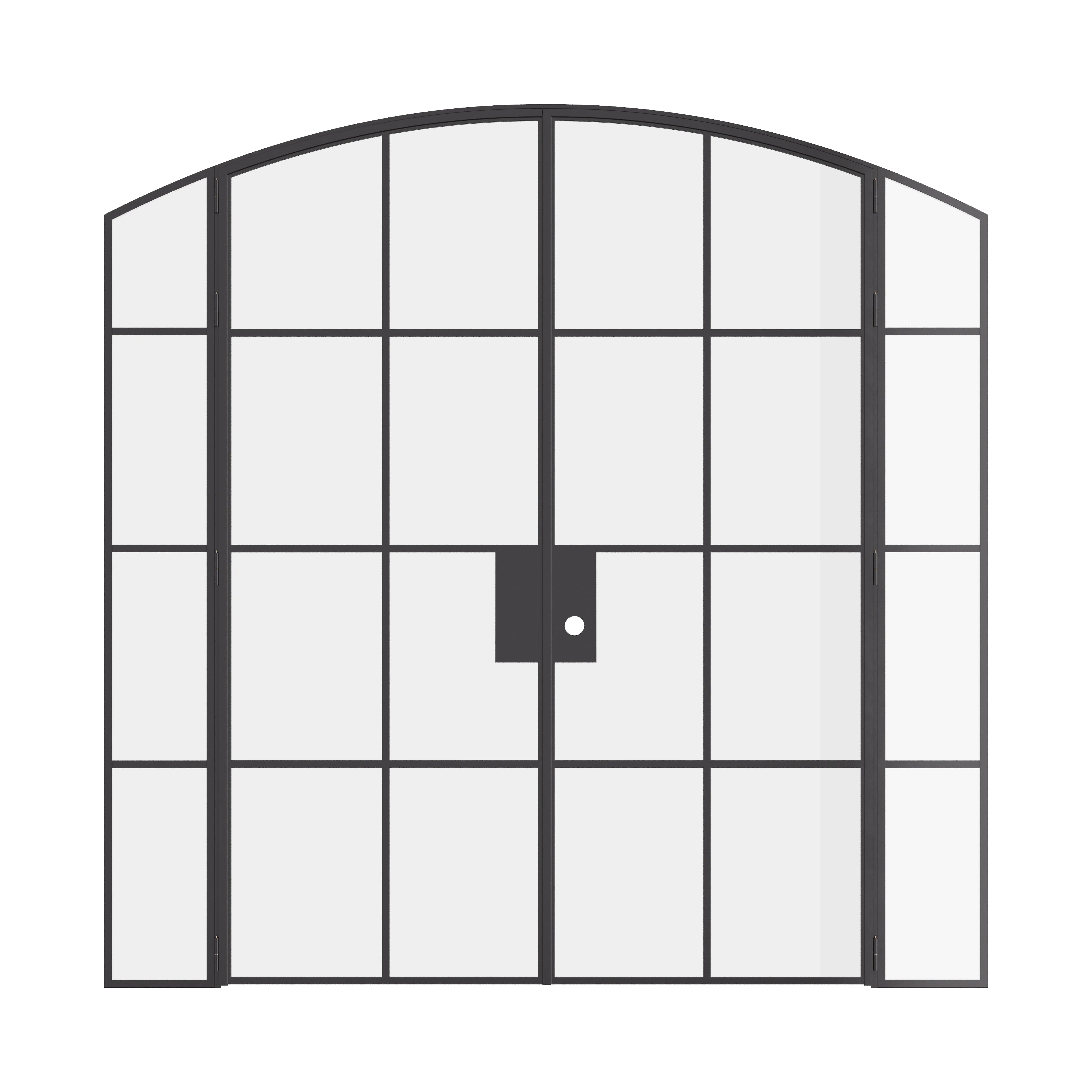 Air 5 interior double arch steel doors with sidelights in OttoStumm hot-rolled steel with slim profiles