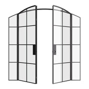 Air 5 double interior arch doors and sidelights in hot-rolled steel construction