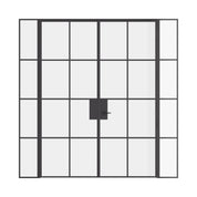 Air 5 interior double flat steel doors with sidelights, black finish