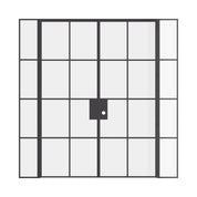 Air 5 interior double flat modular steel doors with glass sidelights