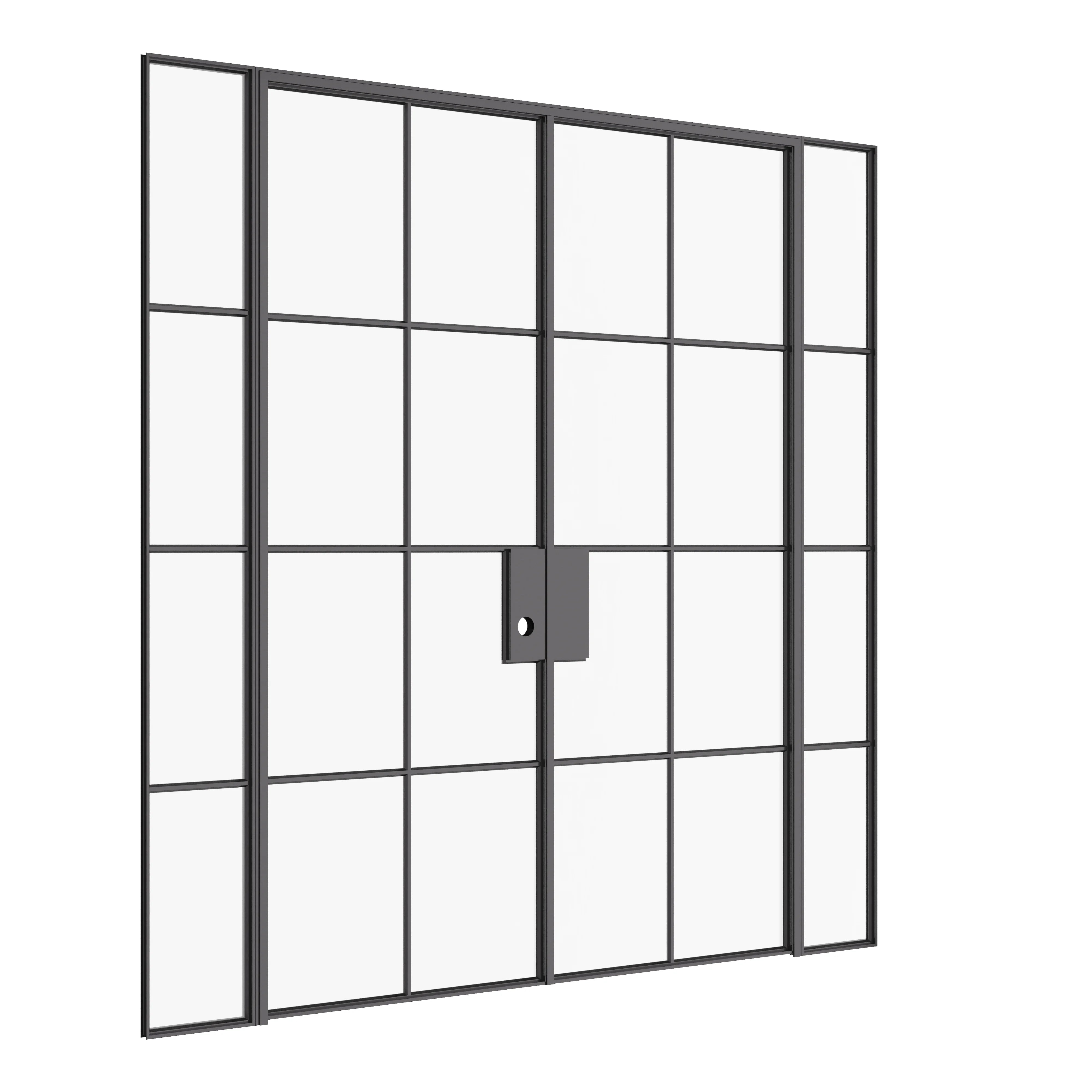 Air 5 interior double flat hot-rolled steel doors with side windows
