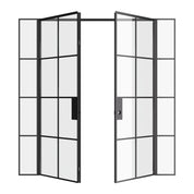 Air 5 interior double flat modular steel doors with side glass