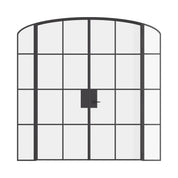 Interior double mini arch steel doors with sidelights, black finish