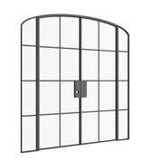 Interior double mini arch hot-rolled steel doors with sidelights
