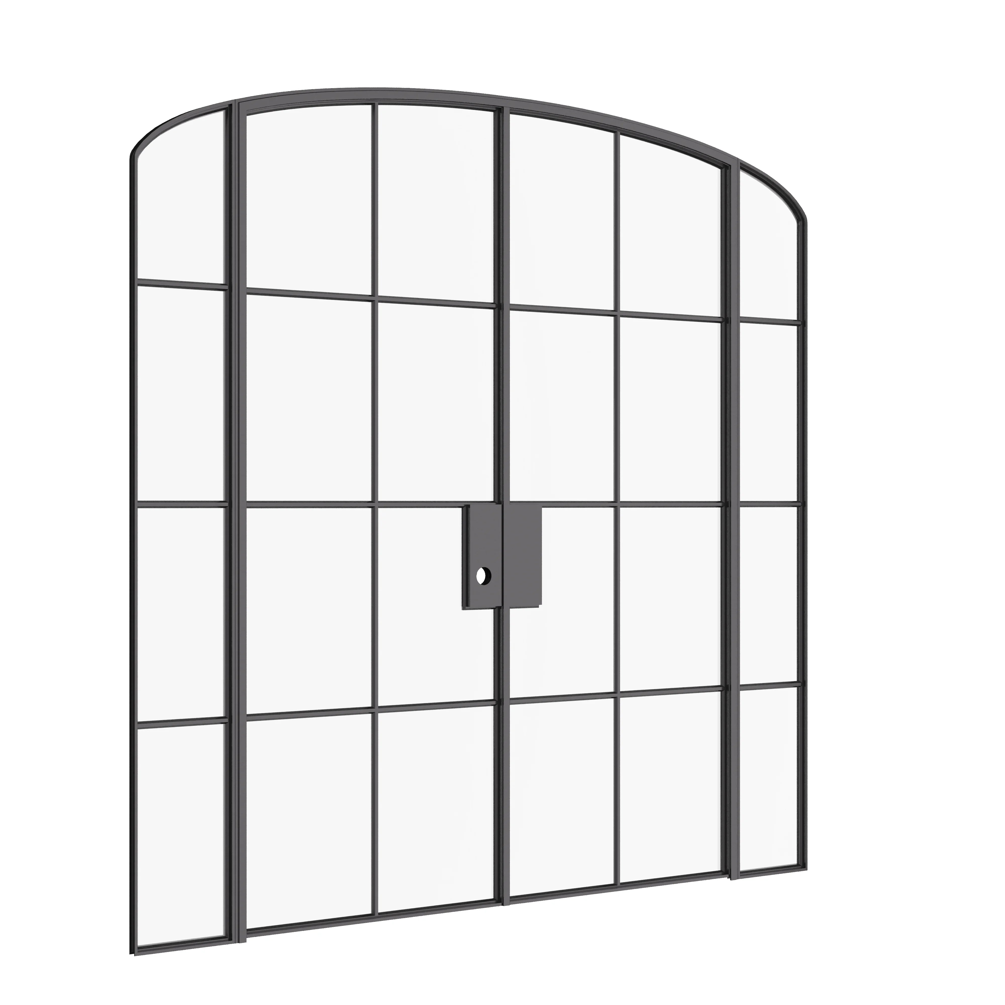 Interior double mini arch hot-rolled steel doors with sidelights