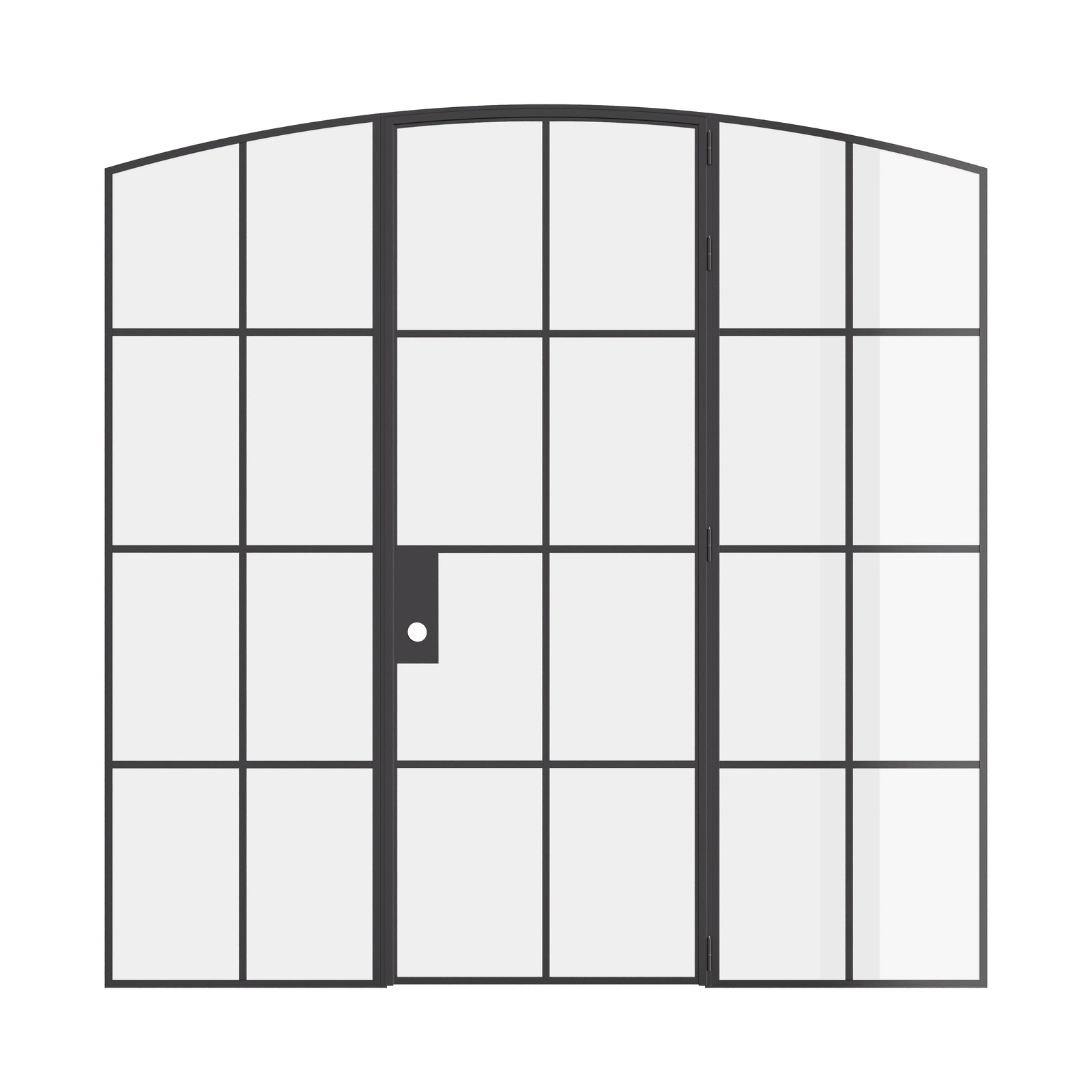 Air 5 single arch interior door with side windows in solid steel construction