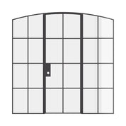 Air 5 single arch interior door with side windows in solid steel construction