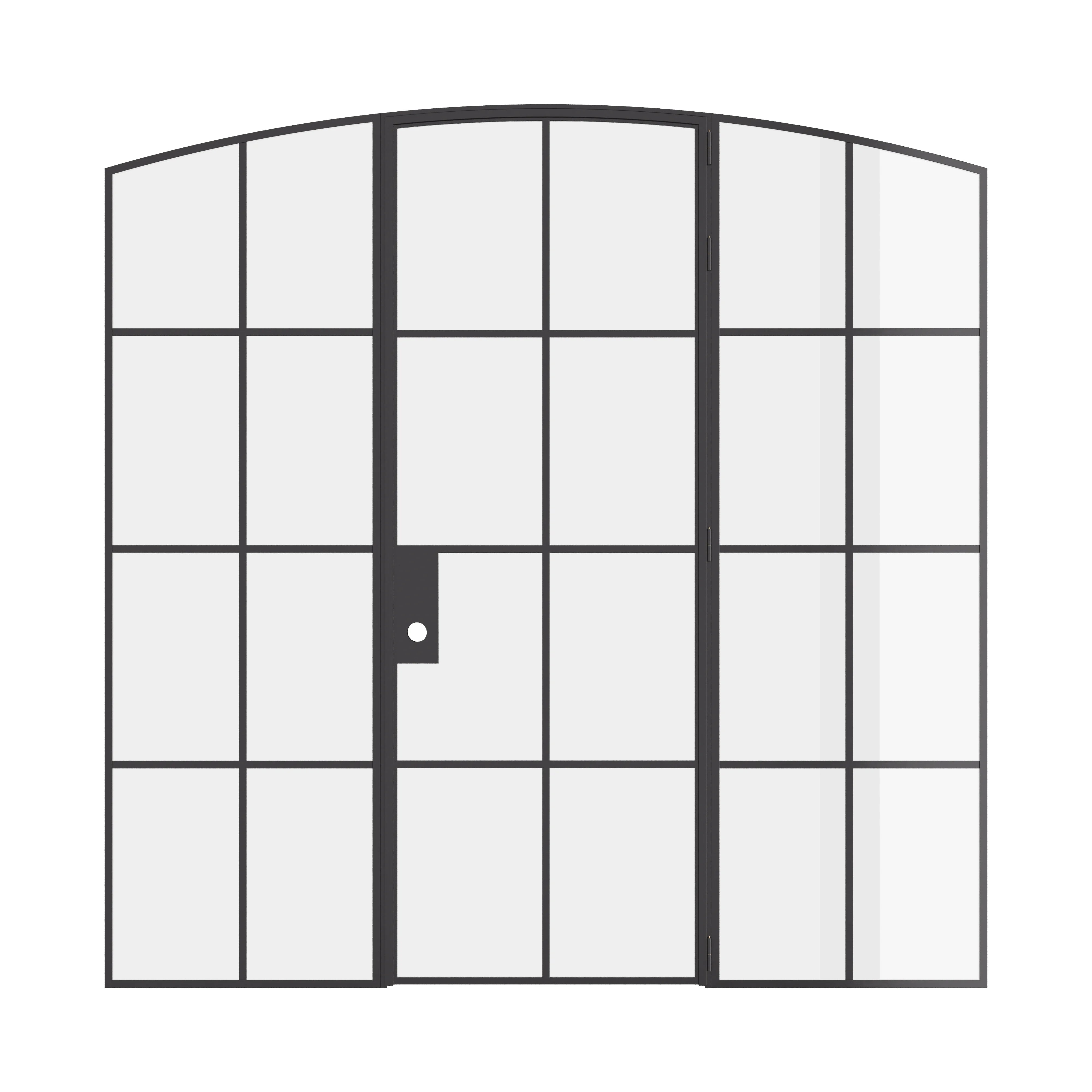 Air 5 single arch interior door with side windows in solid steel construction