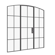 Interior single arch hot-rolled steel door with sidelights