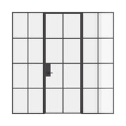 Air 5 interior single flat steel door with sidelights, modular build