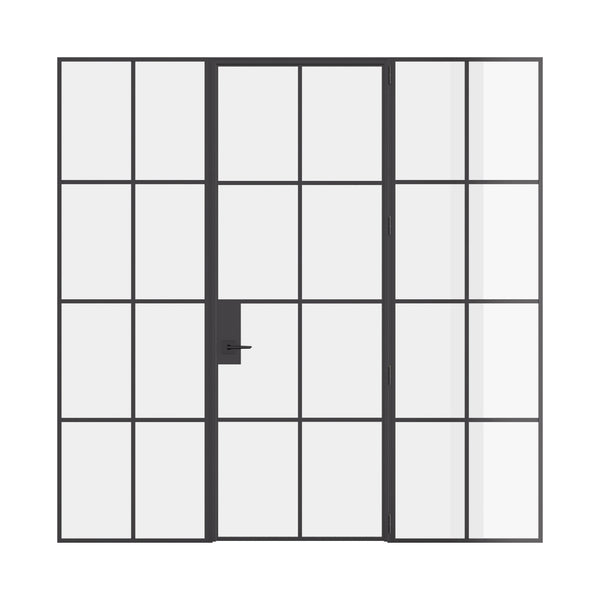 Air 5 interior single flat steel door with sidelights, modular build