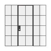 Air 5 interior single flat factory style steel door with sidelights