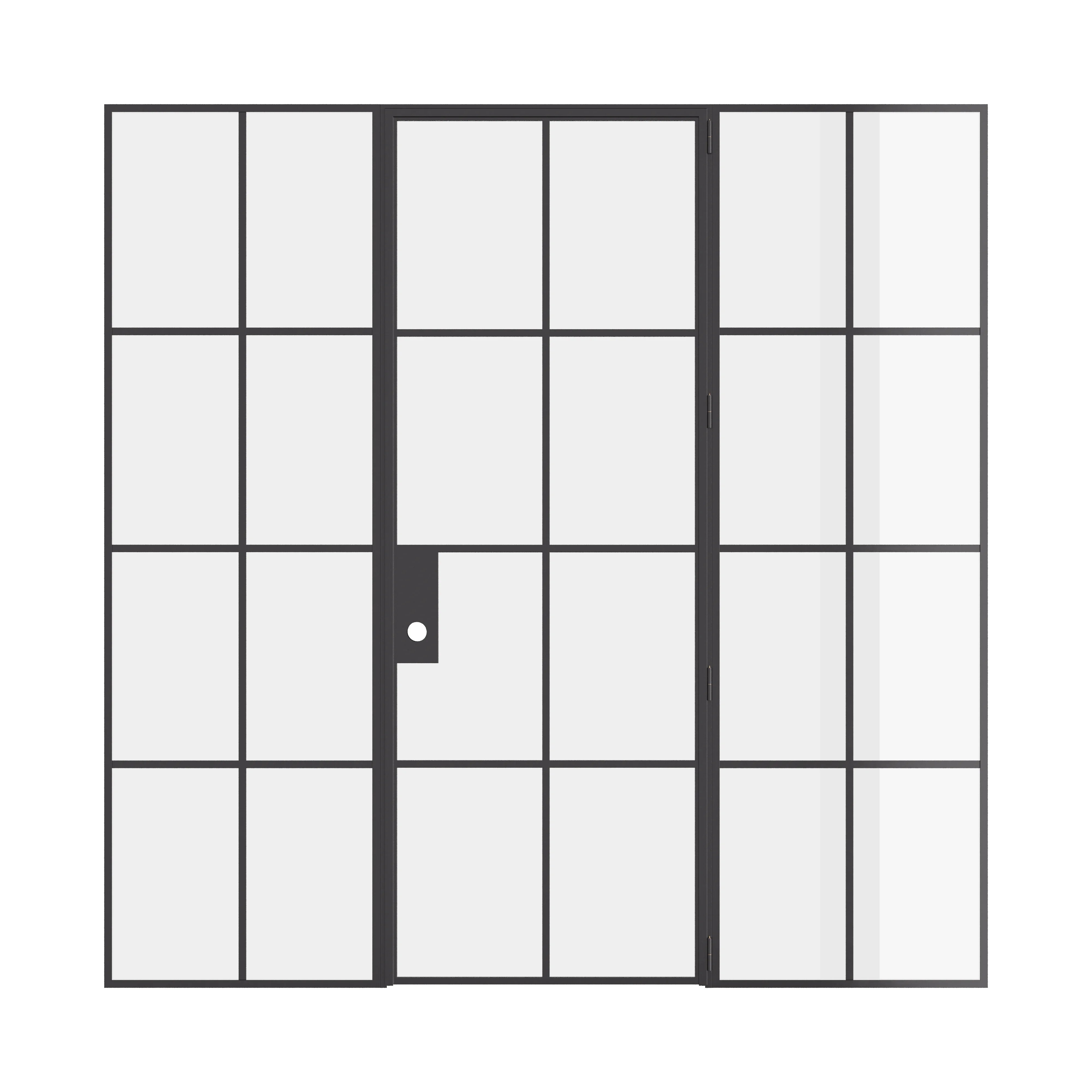 Air 5 interior single flat factory style steel door with sidelights