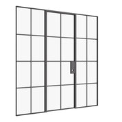 Air 5 interior single flat solid steel door with side glass panels