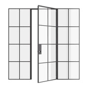 Air 5 interior single flat black steel door with side windows