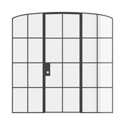 Air 5 single mini arch interior door with sidelights in black steel modular build