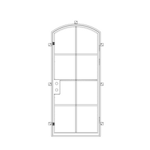 Load image into Gallery viewer, Steel and Glass Entry Door with Arch Top CAD