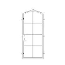 Load image into Gallery viewer, Thermally Broken Steel and Glass Entry Door with Arch Top CAD