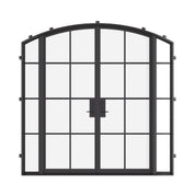 Double arch exterior steel door with sidelights, NFRC-rated