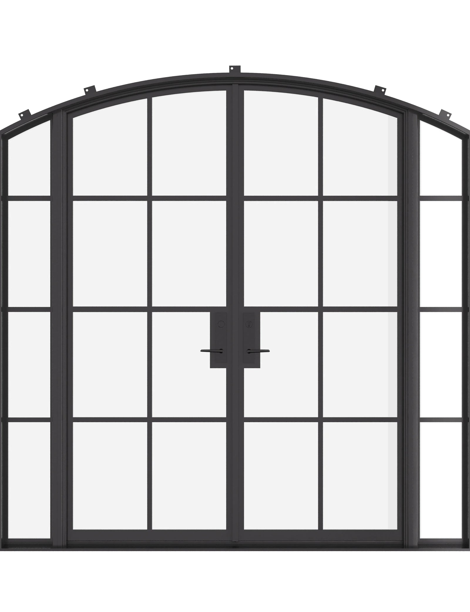 double arch steel door with sidelights and thermal break