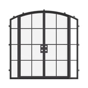Premium double arch steel entry door with sidelights
