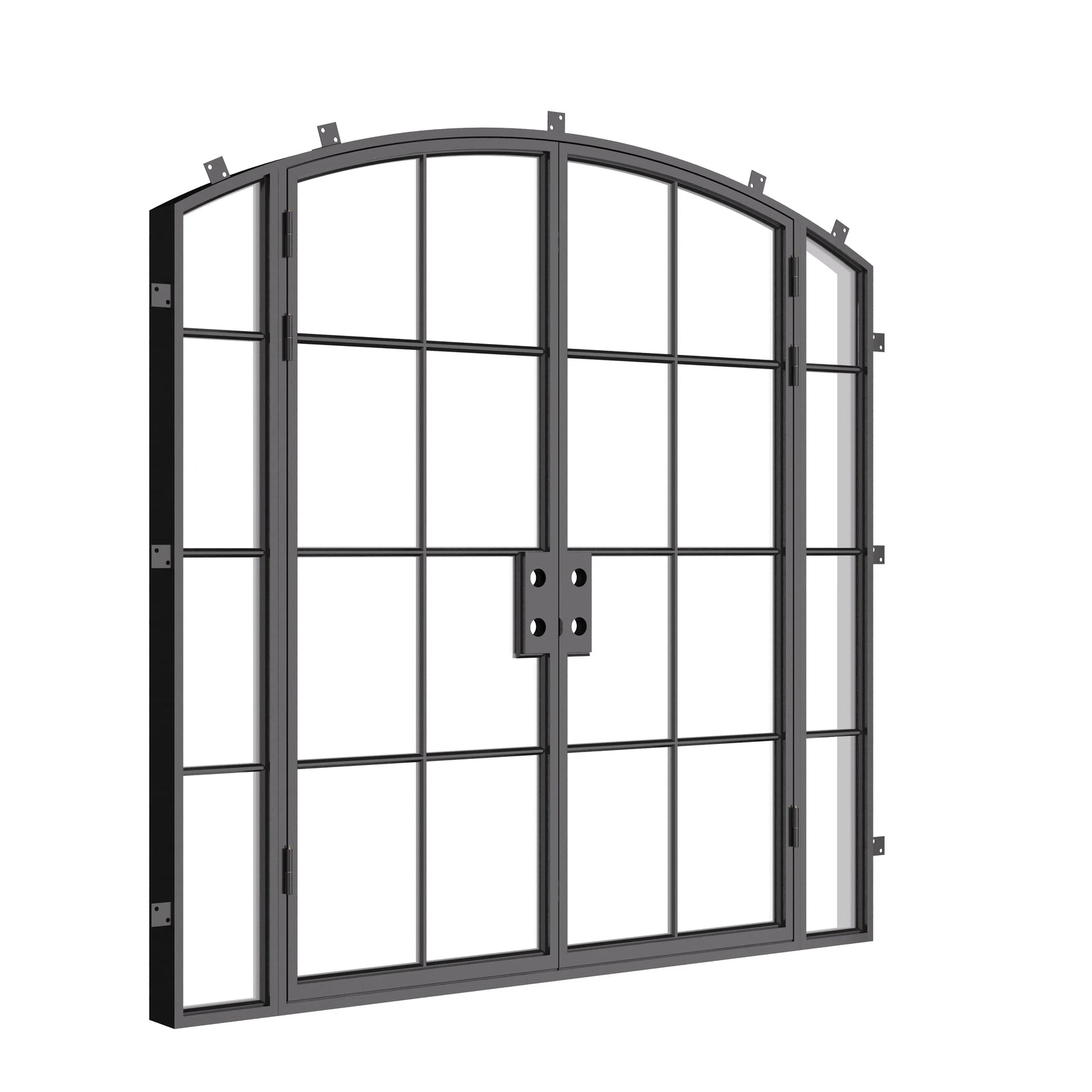 luxury arched double door system with energy efficient steel