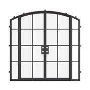 exterior double arch door with glass sides and insulation