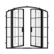 architectural double arch door with sidelights and thermal barrier