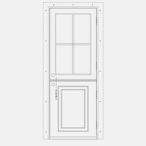 Dutch Entry Door with Solid Bottom CAD