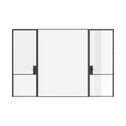 Air Grand interior steel double doors with center fixed glass panel, slim OTTOSTUMM hot-rolled steel frame with narrow sightlines