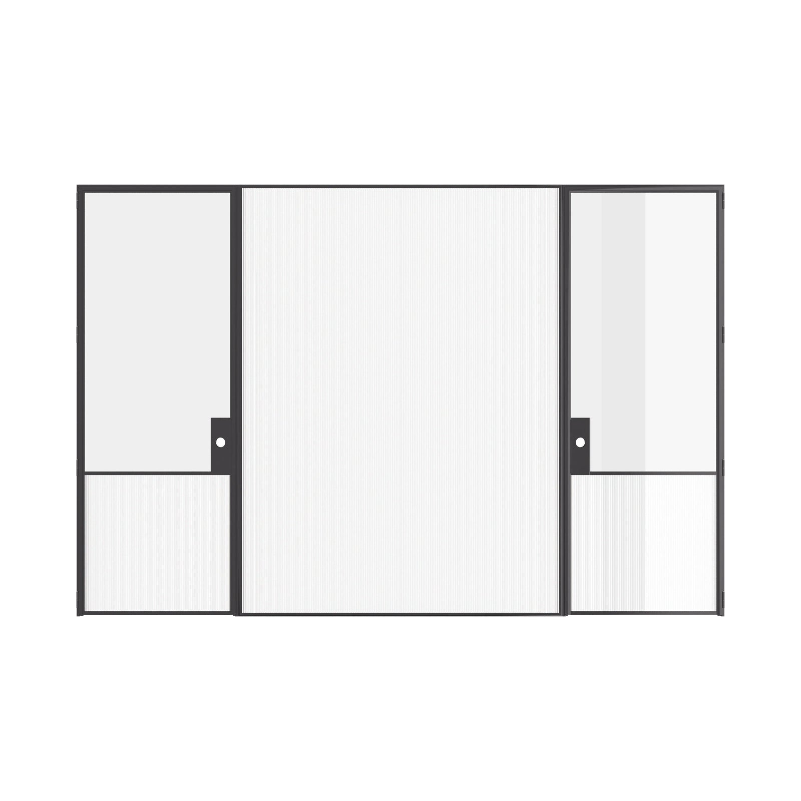Luxury interior architectural steel doors with central glass panel, Air Grand slim OTTOSTUMM hot-rolled steel construction