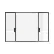 Luxury interior architectural steel doors with central glass panel, Air Grand slim OTTOSTUMM hot-rolled steel construction