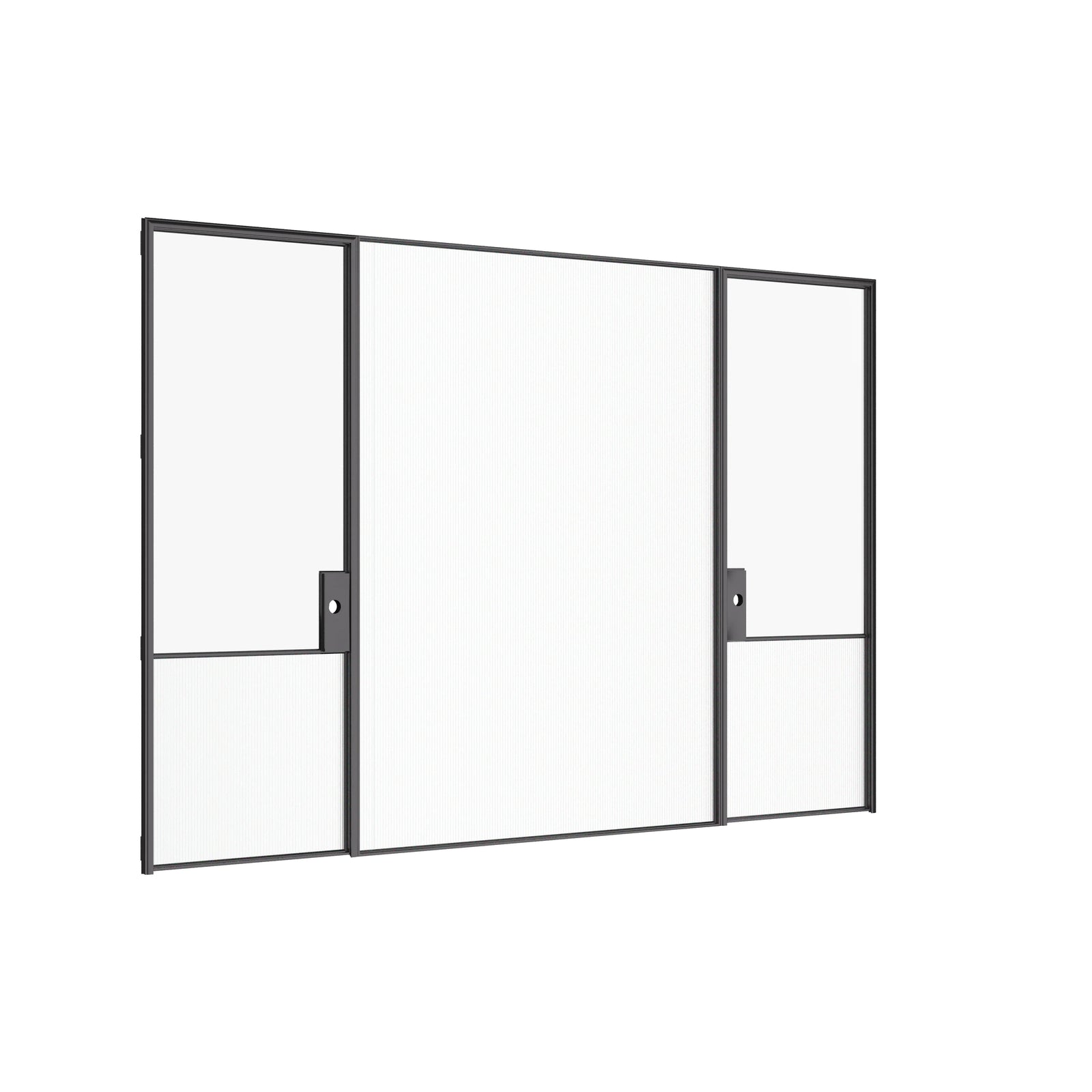 Contemporary interior glass steel double doors with center lite panel, Air Grand slim hot-rolled OTTOSTUMM steel frame