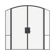 Air Grand interior steel double arch doors with sidelights, slim OTTOSTUMM hot-rolled steel frame with removable threshold