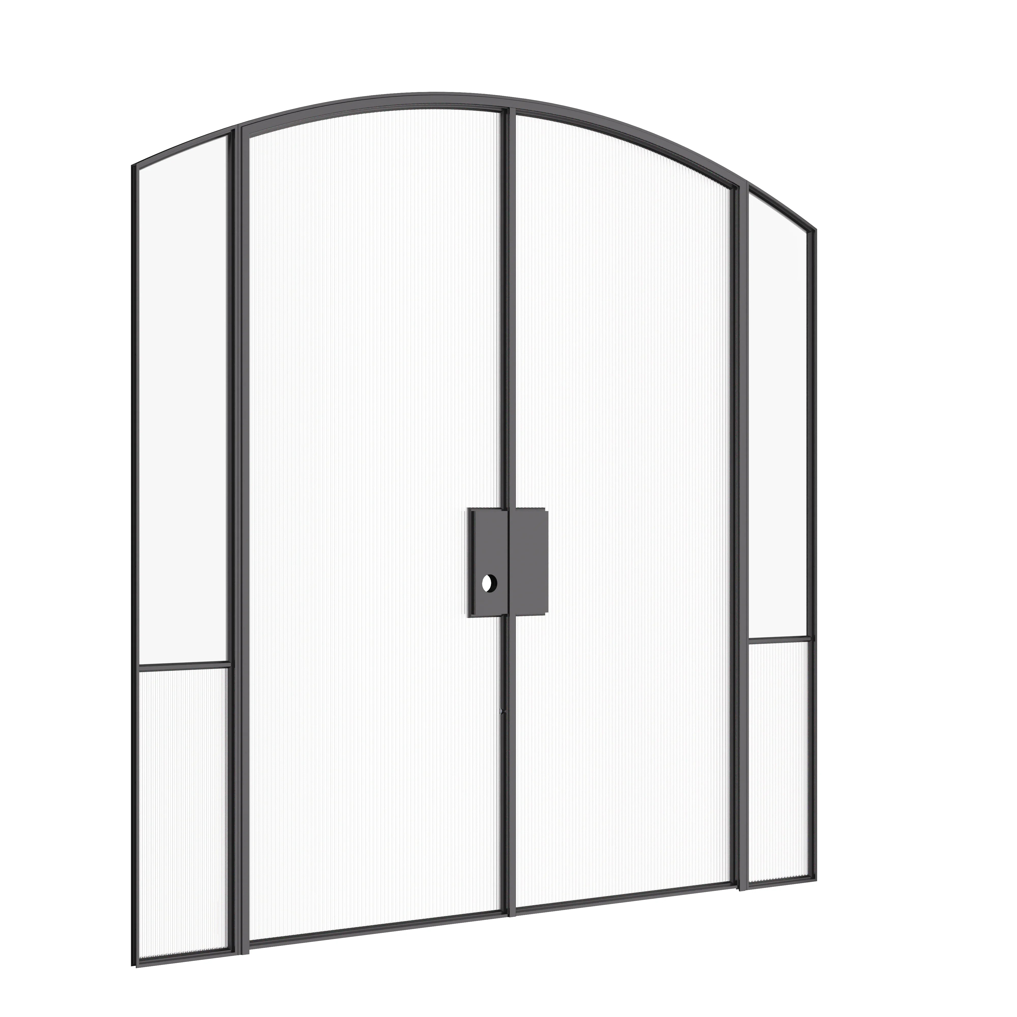 Modern interior architectural steel double doors with sidelights, Air Grand slim OTTOSTUMM steel profiles