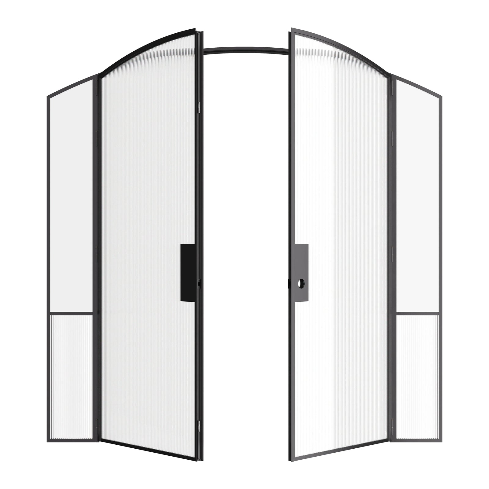 Luxury interior double arch steel doors with side windows, Air Grand slim profile OTTOSTUMM steel construction
