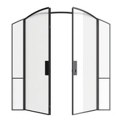 Luxury interior double arch steel doors with side windows, Air Grand slim profile OTTOSTUMM steel construction