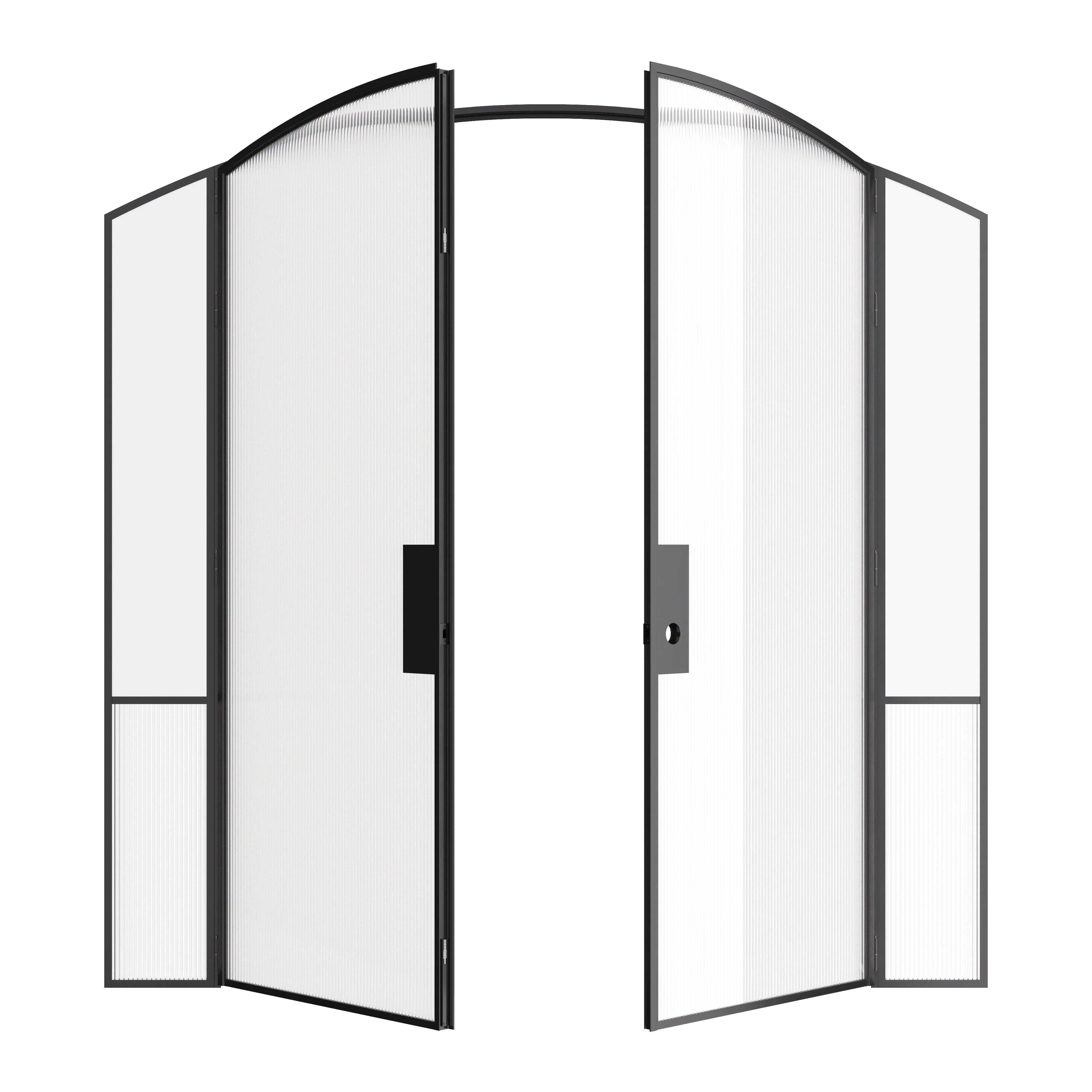 Luxury interior double arch steel doors with side windows, Air Grand slim profile OTTOSTUMM steel construction