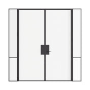 Air Grand interior steel double doors with sidelights and flat top design, slim OTTOSTUMM hot-rolled steel frame