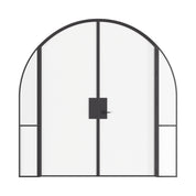Air Grand interior steel double doors with sidelights and full arch tops, slim OTTOSTUMM hot-rolled steel frame