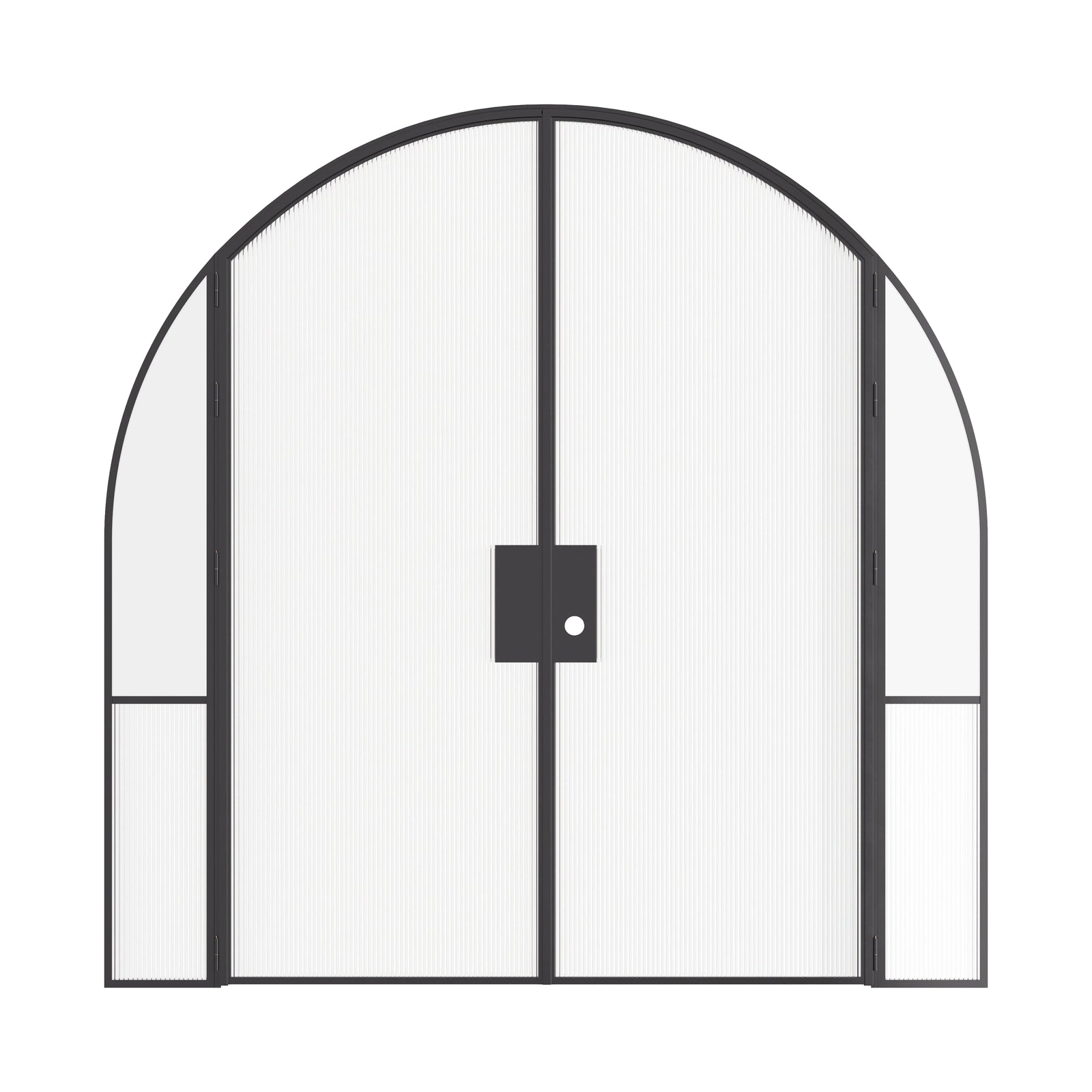 Luxury interior steel double doors with full arch design and side windows, Air Grand narrow OTTOSTUMM sightlines