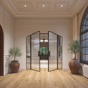 Contemporary interior double mini arch steel doors with side windows, Air Grand OTTOSTUMM steel construction