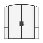 Air Grand interior steel double doors with sidelights and mini arch tops, slim OTTOSTUMM hot-rolled steel frame