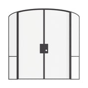 Designer interior glass steel mini arch double doors with sidelights, Air Grand hot-rolled OTTOSTUMM steel frame