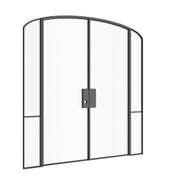Modern interior architectural steel double doors with mini arches and sidelights, slim OTTOSTUMM steel profiles