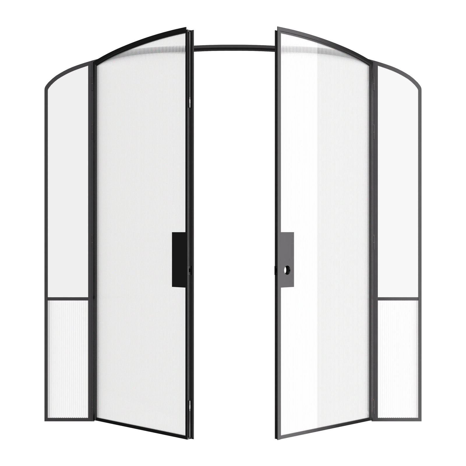 Luxury interior steel double doors with mini arch design and side windows, Air Grand narrow OTTOSTUMM sightlines
