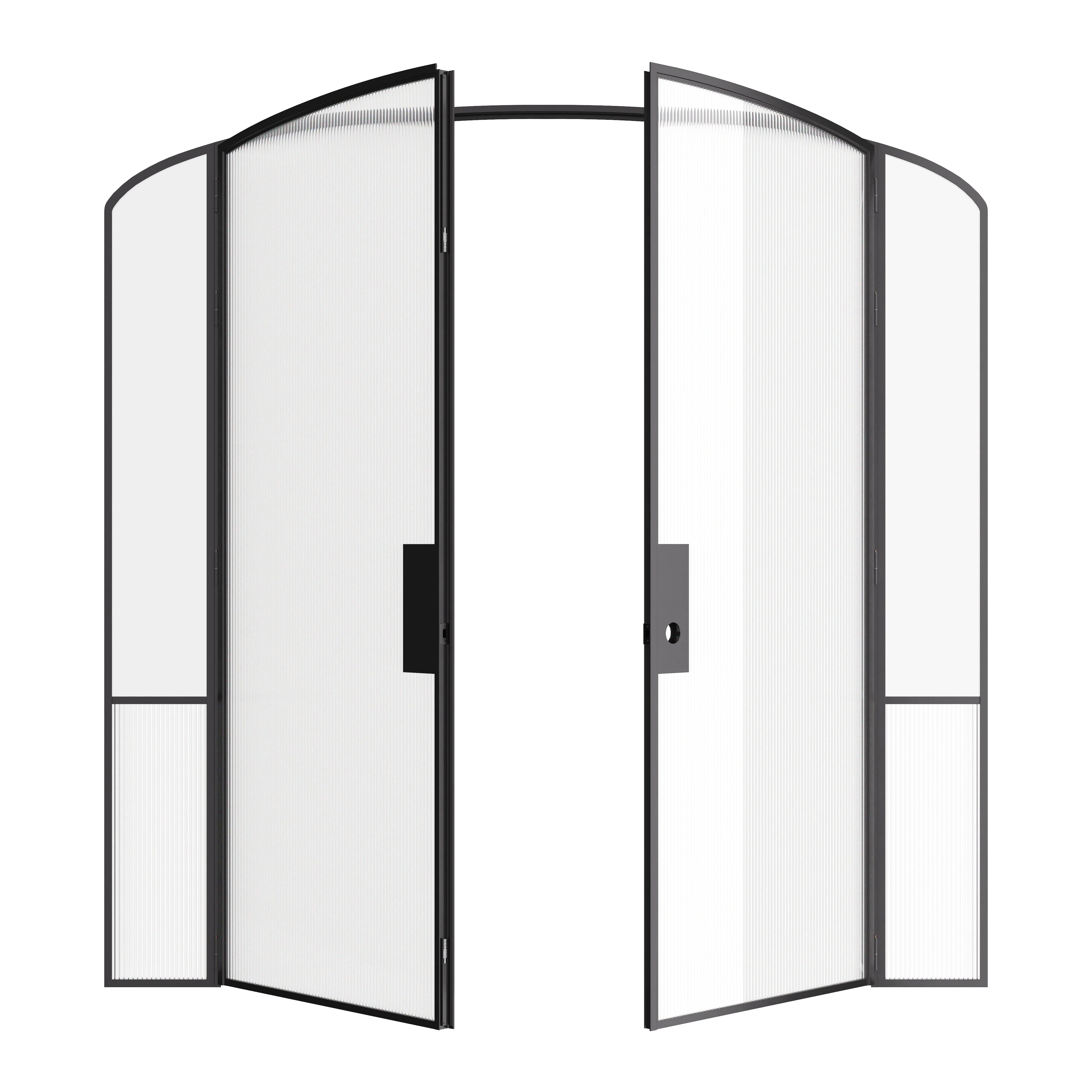 Luxury interior steel double doors with mini arch design and side windows, Air Grand narrow OTTOSTUMM sightlines